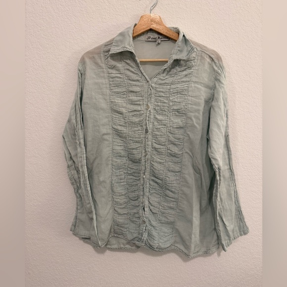 Jp And Mattie Tops - JP and Mattie Cotton Button down blouse cottagecore light blue size large